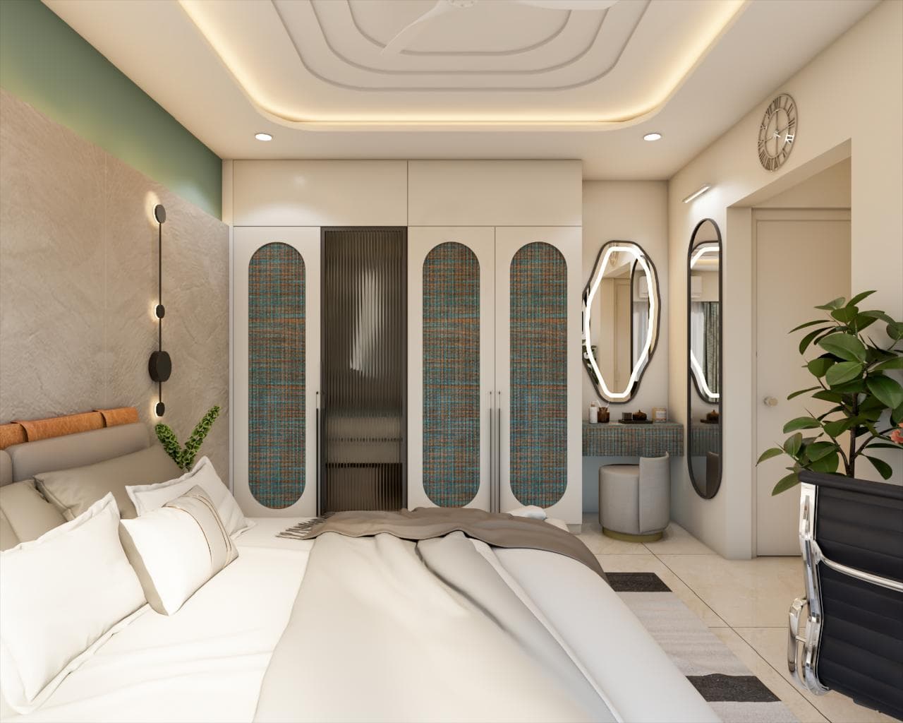 Master bedroom with wardrobe design